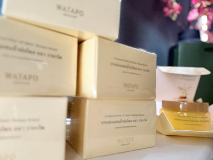 WATAPO Thai Massage Compound Phlai Balm 100g ยาหม่องผสมน้ำมันไพล วาตะโพ 100 กรัม